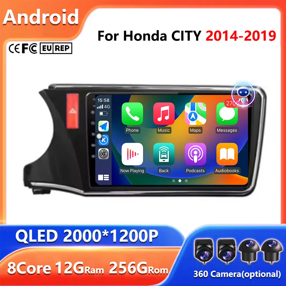 

10 Inch Android Auto For Honda CITY 2014 2015 2016 2017 2018 2019 Car Radio Player Navigation Multimedia Stereo GPS 4G LTE WIFI