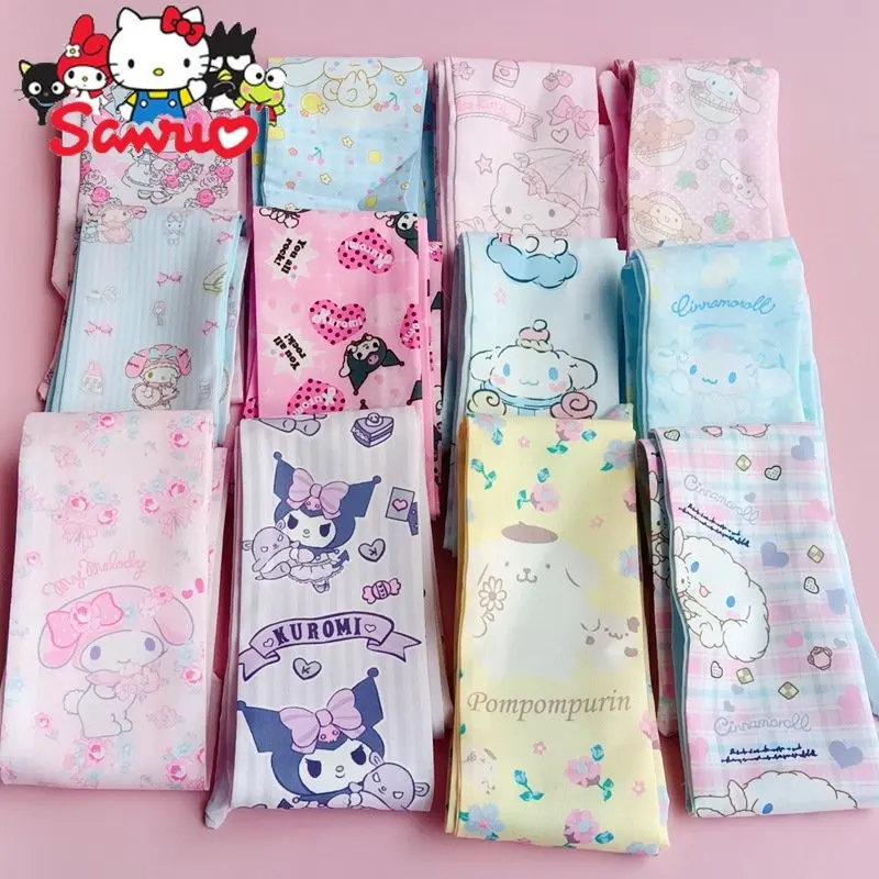 

Sanrio Kuromi Hello Kitty Melody Cinnamoroll почтовый Многофункциональный длинный шелковый шарф с завязкой повязка для волос Ins мультяшный шарф тиара бант