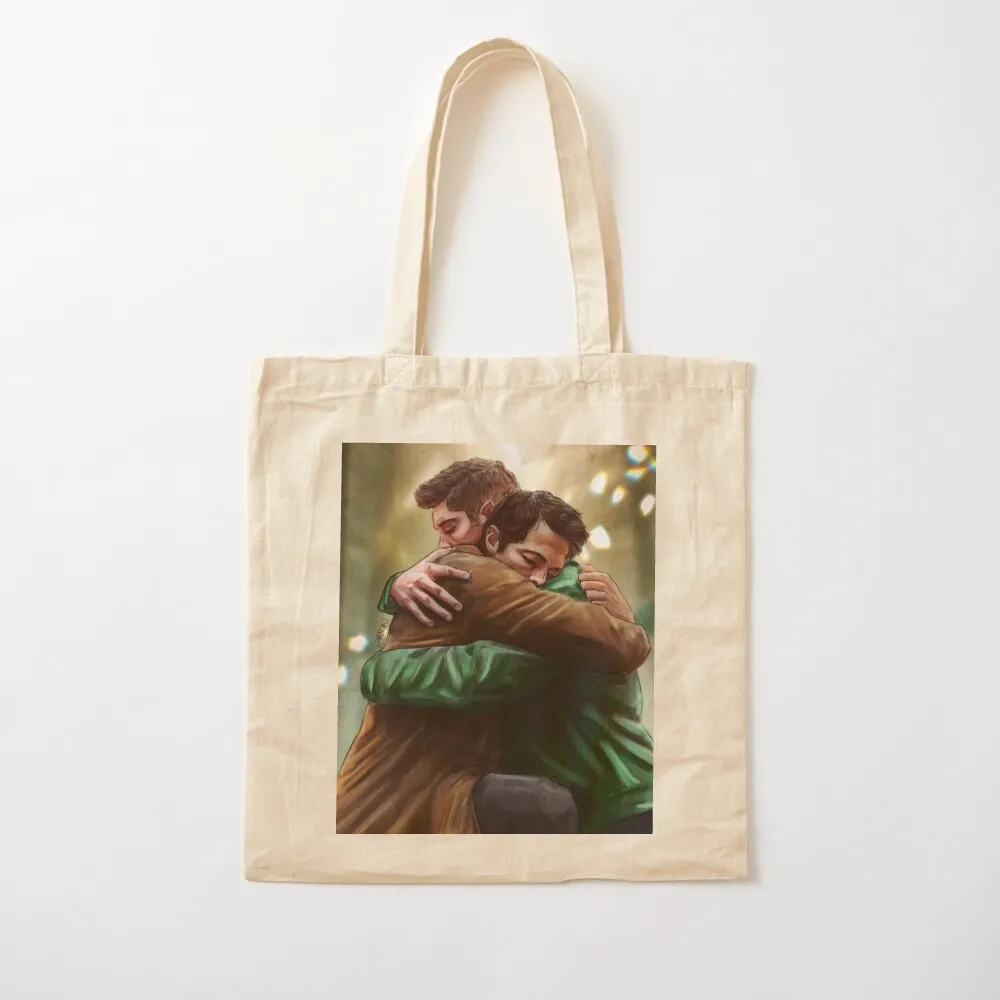 

Destiel reunion hug Tote Bag bags luxury women ecological bags tote bag women Women's bags Canvas Tote Bag