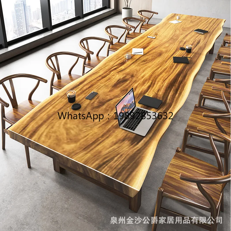 YFY New Chinese Style Solid Wood Tea Table Living Room Large Board Tea Table Home Office Zen Tea Brewing