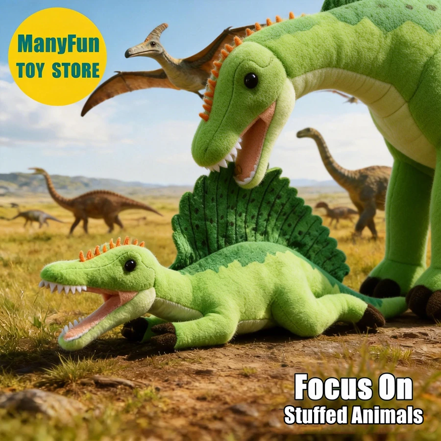 

Плюшевая игрушка Спинозавр: Реалистичная кукла-динозавр Юрского периода, имитирующая шипастого динозавра, для детей