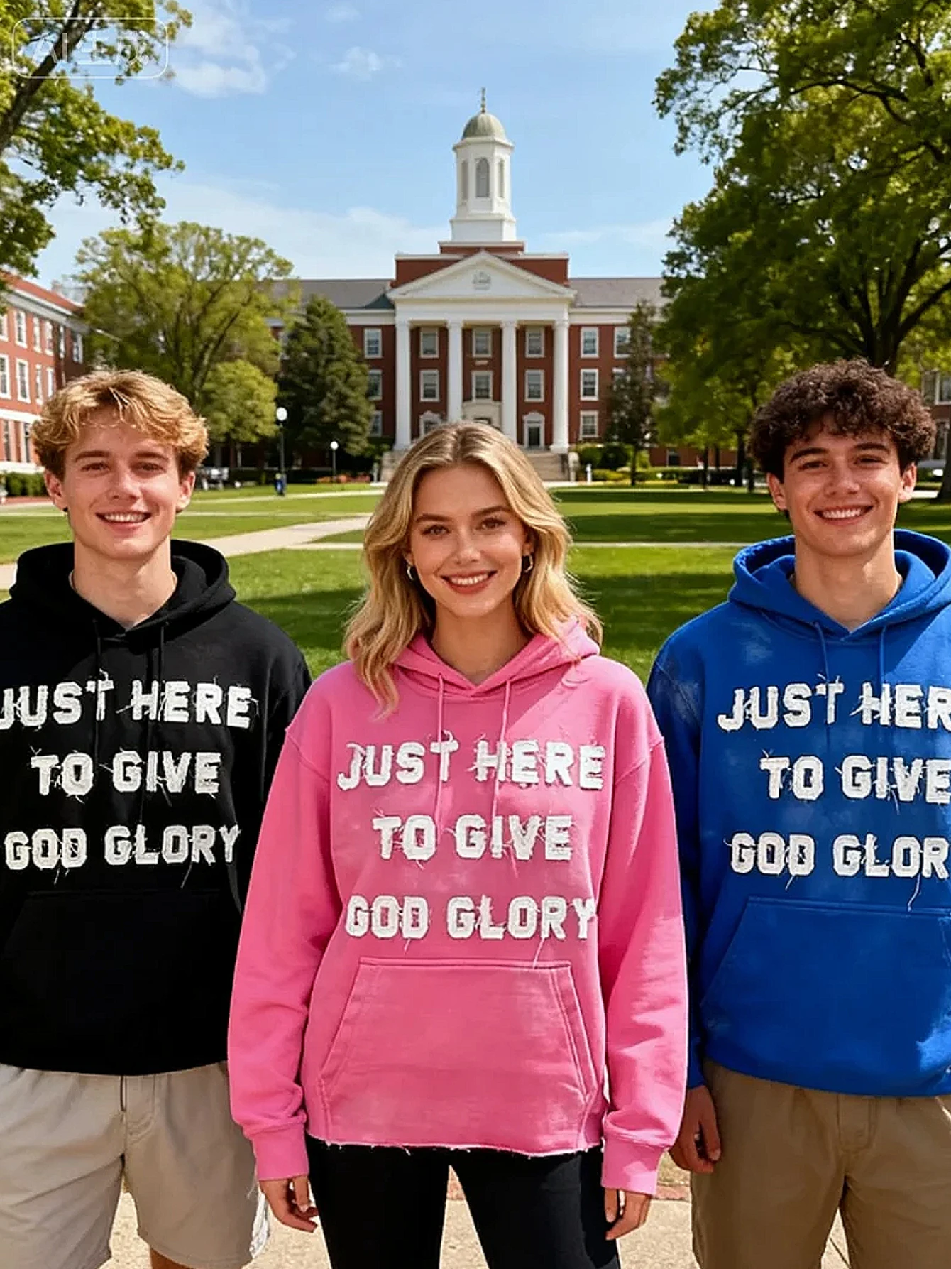 سترة بغطاء للرأس زرقاء للرجال سترة خريفية كبيرة الحجم مطرزة بحروف فقط هنا لإعطاء GOD GLORY Street الهيب هوب للجنسين #3