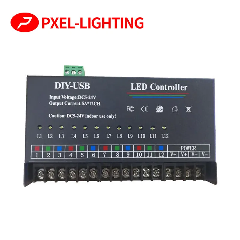 Imagem -02 - Diodo Emissor de Luz Controlador Programável Usb Faça Você Mesmo Dimmer dc 60a 5v 12v 24v Suporta Barra Monocromática 12 Maneira ou Rgb Cor Mágica Tira Maneira