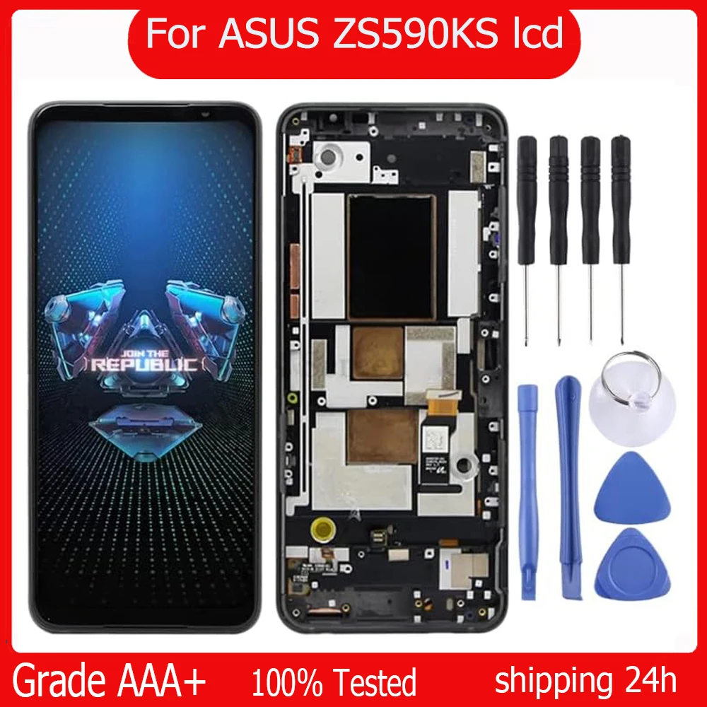 AMOLED For Zenfone 8 LCD Display Touch Screen Digitizer Assembly Replacement For ASUS ZS590KS ZS590KS-2A007EU I006D LCD Screen