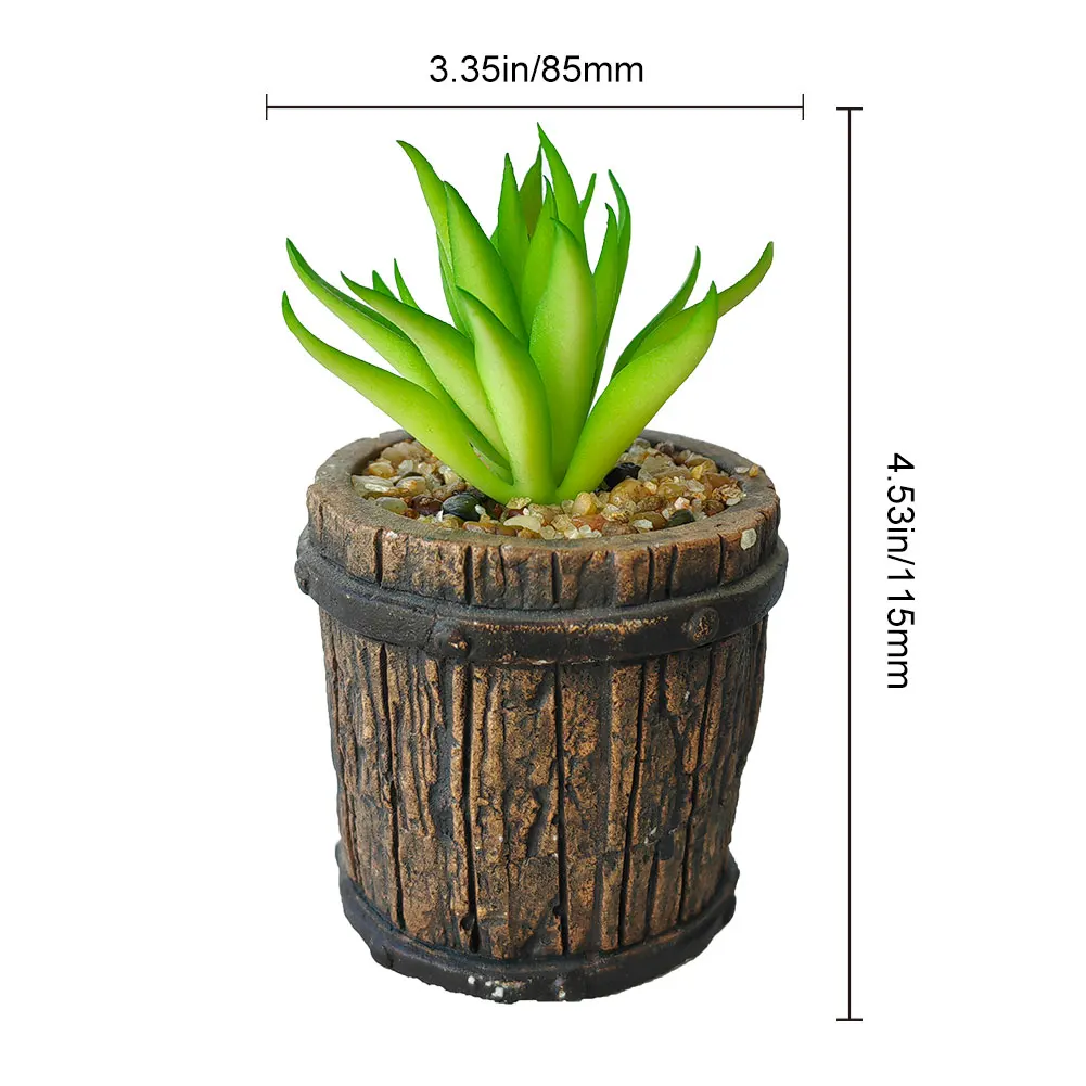 Artificial Succulents Potted,Realistic Fake Green Succulents Plants in Pots Decorative for Home Deco