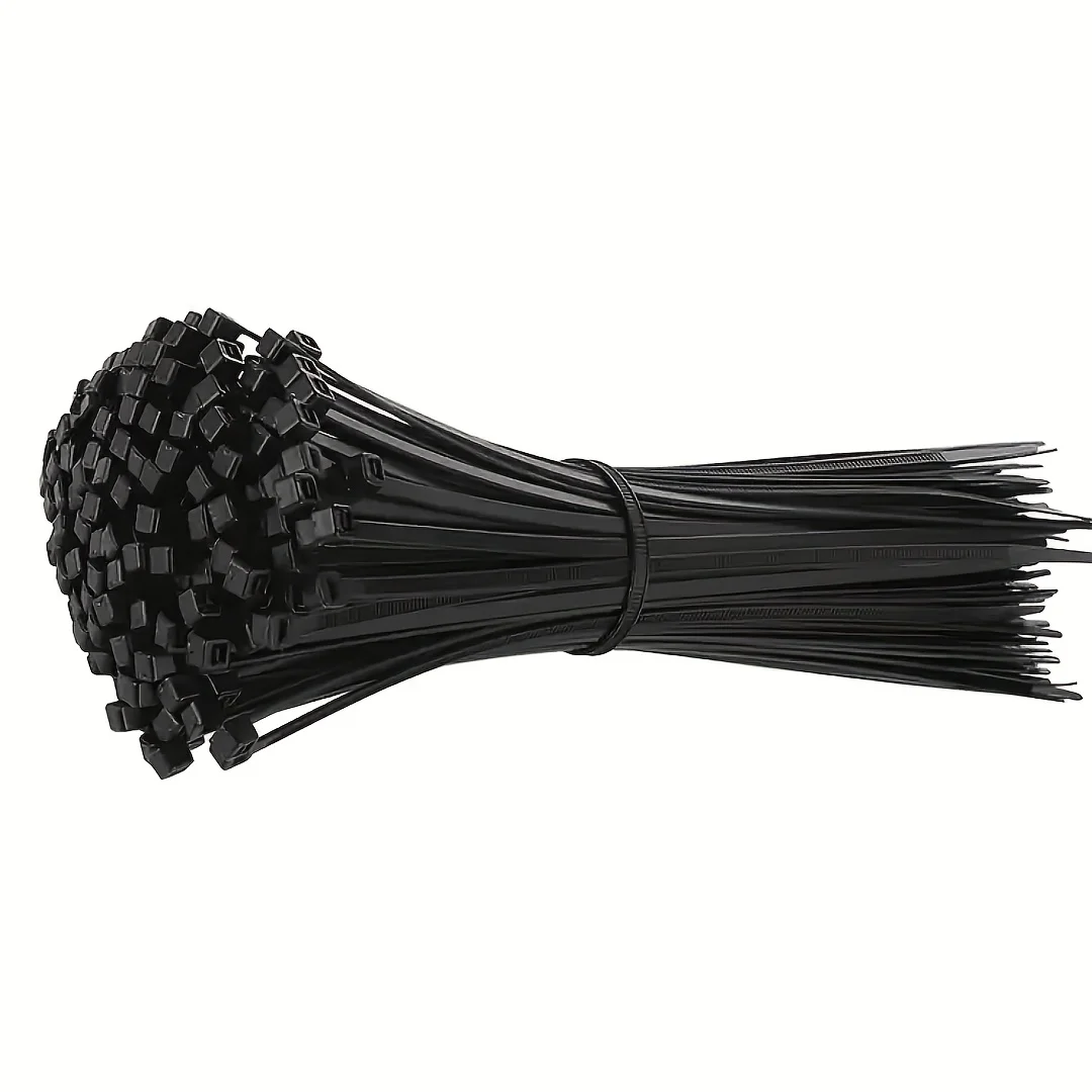 200pcs suitable for home office 3 * 150mm nylon zip ties, adjustable self-locking rope zip ties, fixing rings, plastic zip ties