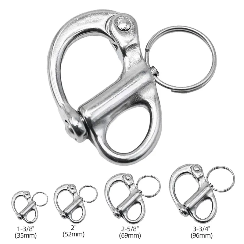 Manille à ressort fixe en acier inoxydable 316, gréement pivotant Halyard, manilles à dégagement rapide pour bateau, Yacht, vie en plein air ﻿