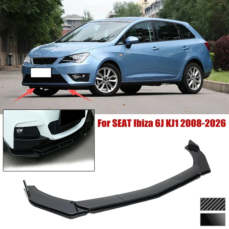 5pcs Front Bumper Shovel For SEAT Ibiza 6J KJ1 2008-2026 Spoiler Front Bumper Deflector Anti Scratch Protection Device