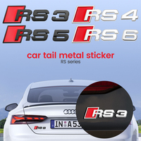 Silver/Black Car Rear Trunk Emblem RS series Badge Stickers For Audi Sline A1 A3 A4 A5 A6 A7 A8 B5 B6 B7 B8 C5 C6 C7 D2 D3 Q2 Q3