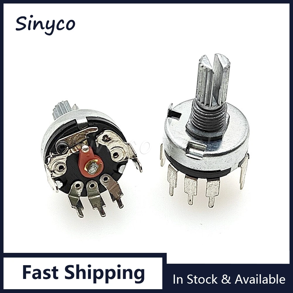 5PCS RV17 With Switch Potentiometer B1K 2K 5K 10K 20K 50K 100K Handle Length 15mm 5Pin Adjust Volume Speed Regulation Amplifier