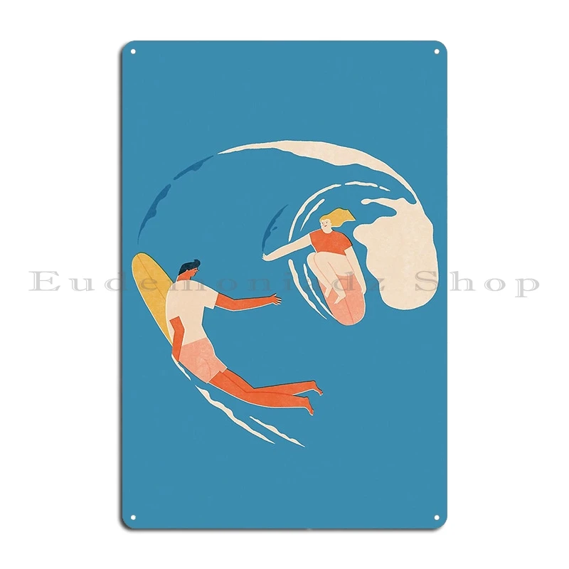 Aerial Surfers Wave lovers Surfing Poster Metal Garage Cinema Wall Plaque Party personalized Tin Sign Poster
