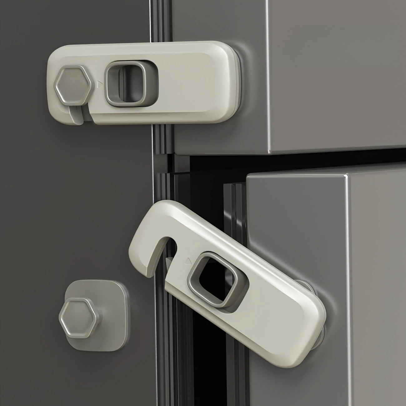 360 degree rotatable refrigerator lock, cabinet lock, protective touch open safety care freezer lock, seamless strong adhesive