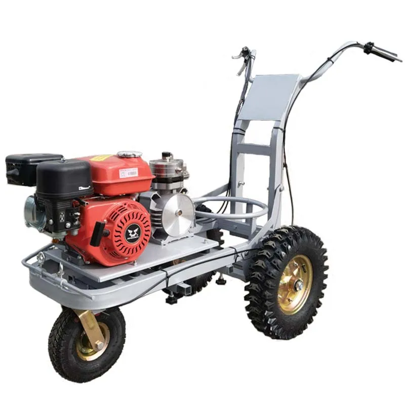 Cold Spray Road Marking Machine 6.5HP Stainless Steel Material with Independent Positioning Ruler Universal Wheel