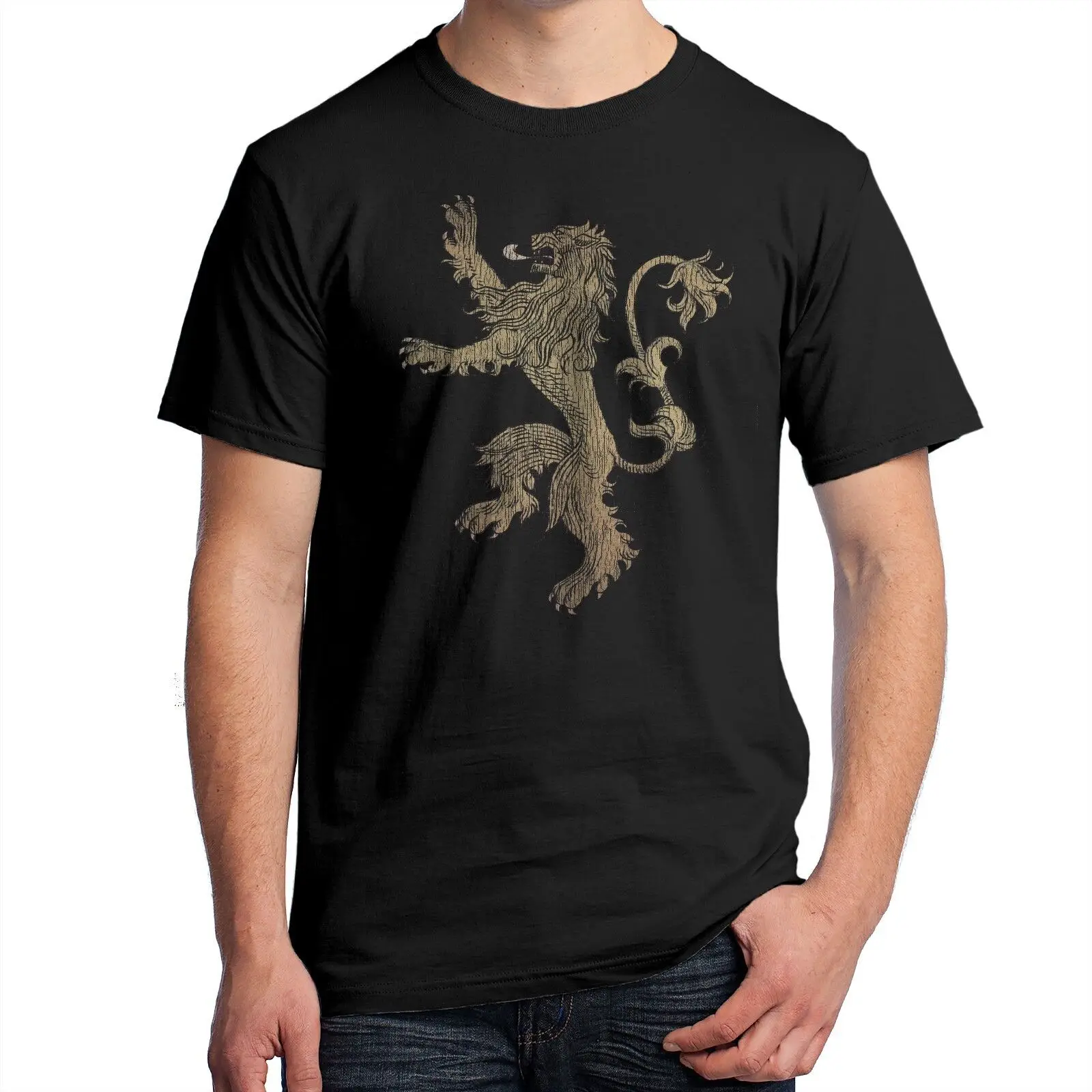 House Lannister T-Shirt Thrones Dragon Symbol Distressed 3213