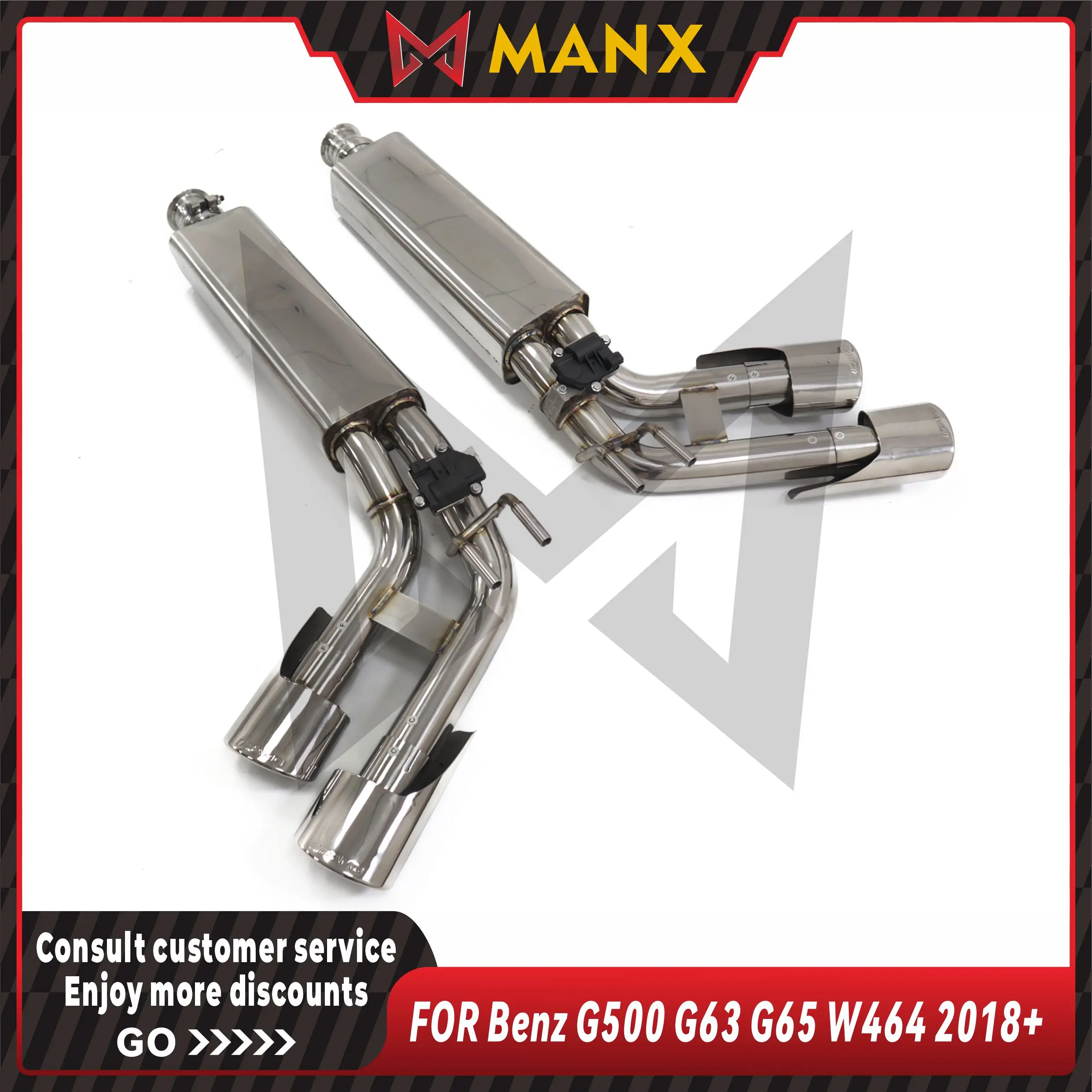 MANX Catback Suitable for Benz G500 G63 G65 W464 2018+ Stainless steel Performance Car Exhaust System Muffler With Valve