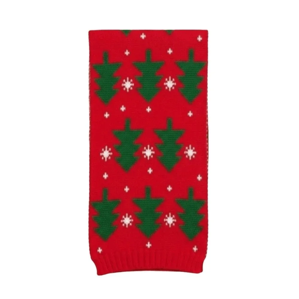 Thermal Yarn Christmas Hat Scarf Striped Pattern Bright Colors Knitted Holiday Scarf Plush Pom Snowflake Print