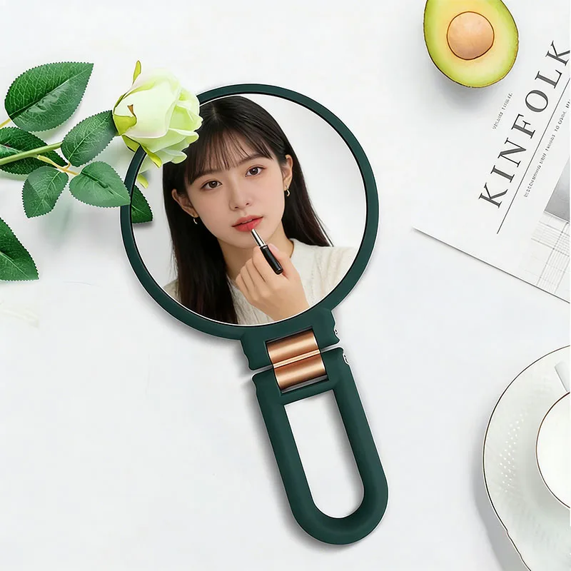 Magnifying High Defintion Handheld Mirror Double Sided, 1 x 15x Magnification Hand Mirror, Travel Folding Stand Adjustable