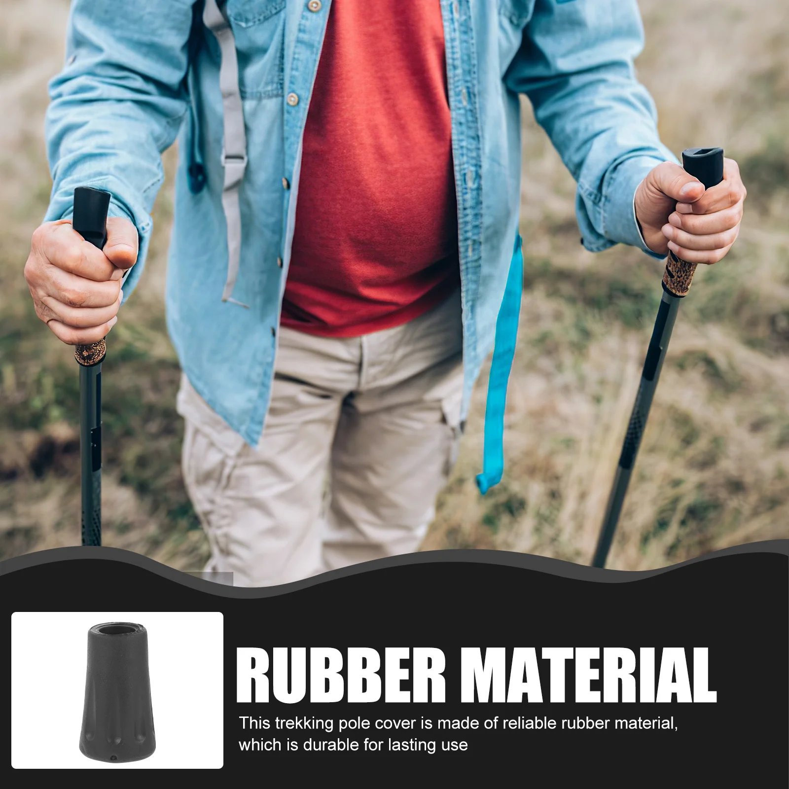 

24Pcs Trekking Pole Cover Durable Rubber Hiking Poles Feet Protector Non-Slip Tips Replacement Walking Sticks End Caps