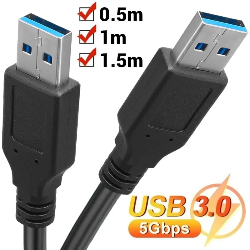 USB 3.0 To USB 3.0 Extension Cable USB A Male To Male USB3.0 Extender Cord Fast Data Transmission for Hard Drive Radiator