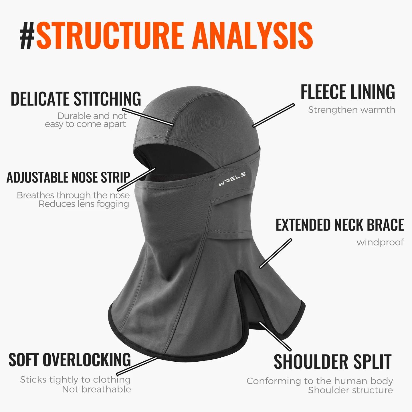WRELS Balaclava Ski Mask Windproof Full Face Mask Thermal Fleece Helmet Lining Winter Men Women Motorcycle Outdoor Cycling Cap