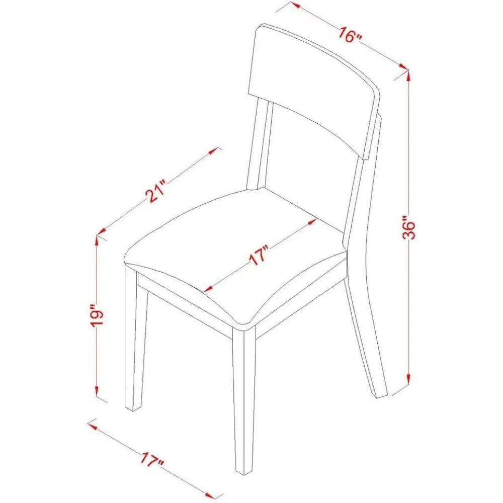 كراسي تناول الطعام أندي من East West Furniture - طقم منجد من الجلد الصناعي باللون الأبيض الكتاني مكون من قطعتين #3