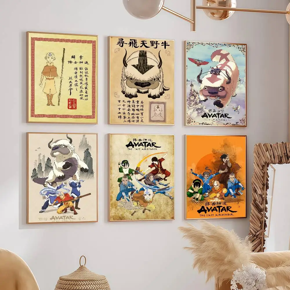 Cartoon A-AvatarLast A-Airbender W-Wanted Retro Posters Dormitory Decorations Bedroom And Living Room Wall Murals Souvenirs
