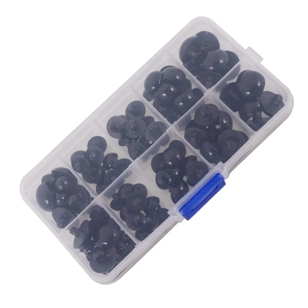 100 Pieces Mushroom Eye Button DIY Eyes for Boxed Decorative Buttons Black Plastic Sewing Accessories