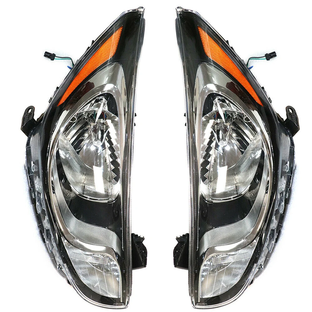 Left and Right Side Headlights Halogen Headlamps For 2012-2014 Hyundai Accent Sedan