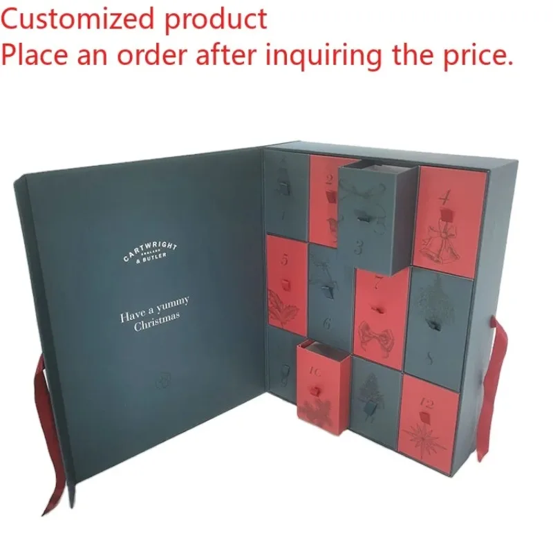 Customized queryChristmas Countdown Design Advent Calendar Box 12 Days New Year Food Nut Ornament Skin Care Cosmetic Christmas G