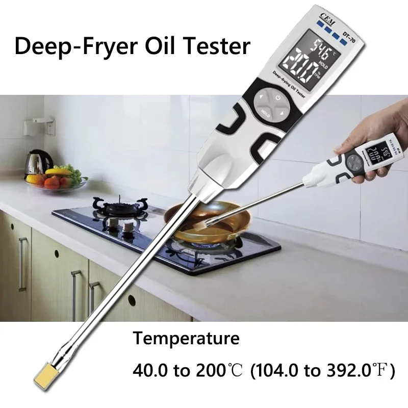 Cooking Fryer Oil Tester Kit, Sound and Visual Alarm, Oil Fryer Quality Test Kit for Frying Oil for Kitchen & Restaurant