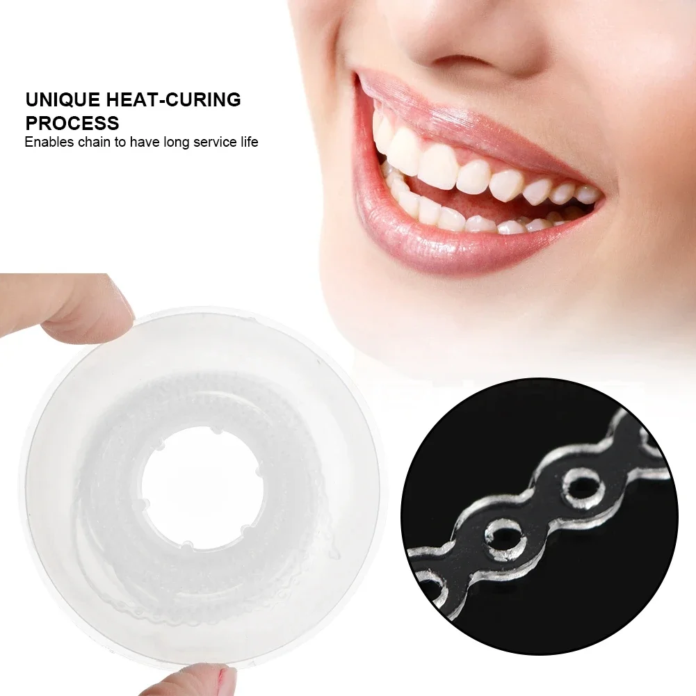 2Pcs Dental Orthodontics Rotate Design Teeth Correct Rubber Band Spool Elastic HeatCuring Ultra Continuous Chains Tooth Traction