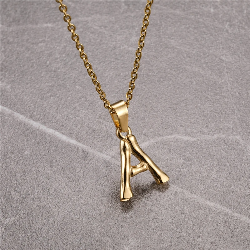 

Hip Hop Stainess Steel Initial A-Z Letters Alphabet Necklace & Pendant For Men Women Jewelry With Chain Choker Birthday Gift
