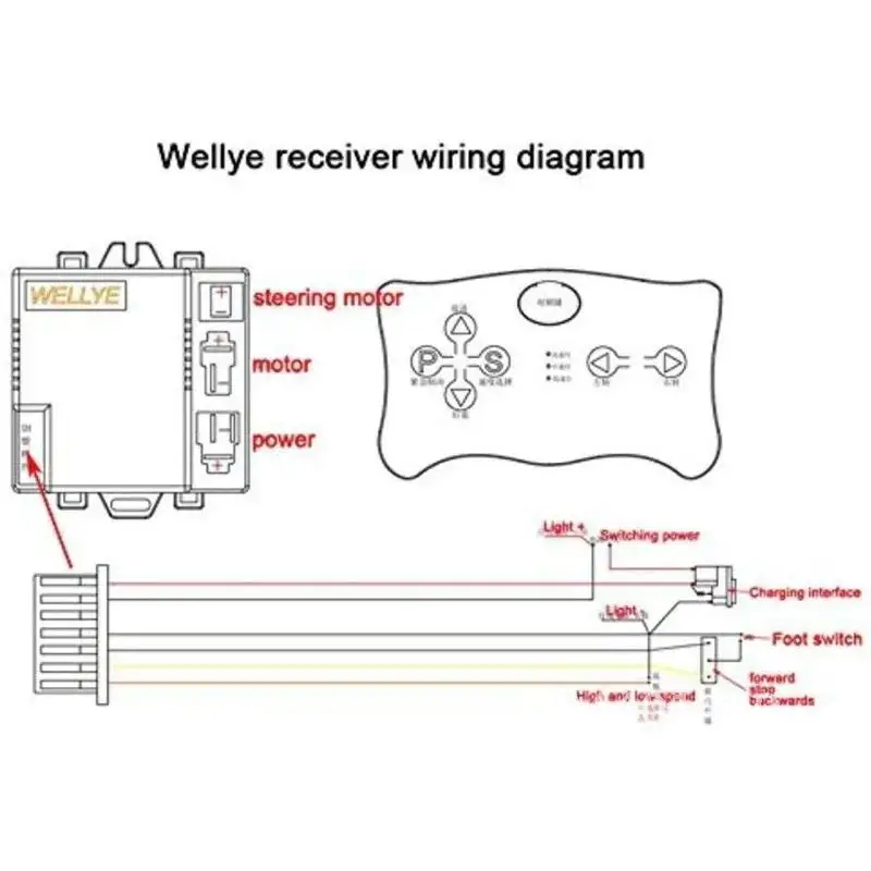 Weelye-子供用のリモコンと受信機,電気自動車,交換部品,Bluetooth,2.4g,12v,rx18