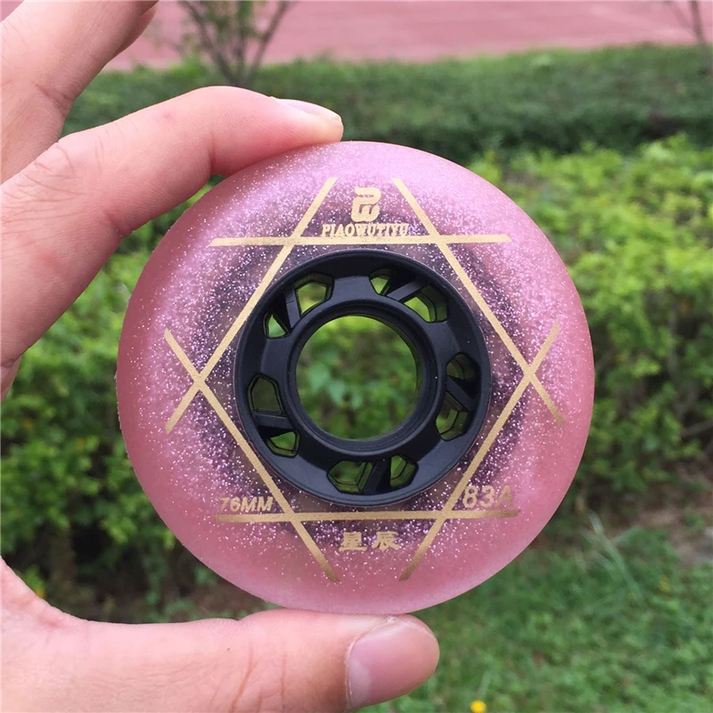 83A Slalom Wheel Moon Star High Elasticity Kick-back Rebond Grip Inline Skating Wheels Gold Pink 80mm 76mm 72mm for SEBA FSK HV