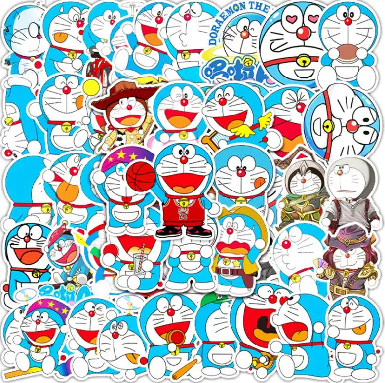 10/30/52pcs Bandai Anime Doraemon Graffiti Stickers Waterproof Travel Suitcase Phone Laptop Diy Kids Toys Decal Decor Stickers
