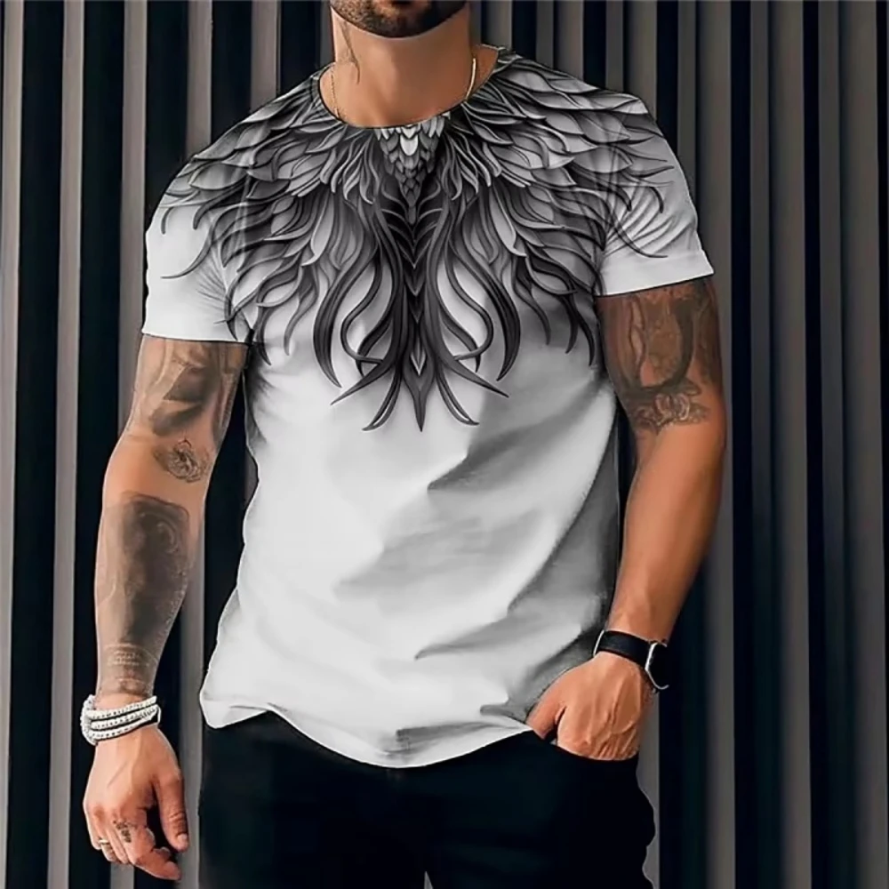 

Men's T-Shirt 3D Wing Printing Summer Street Fashion Men's Short Sleeve Outdoor Breathable Comfortable Lightweight Tops for Man