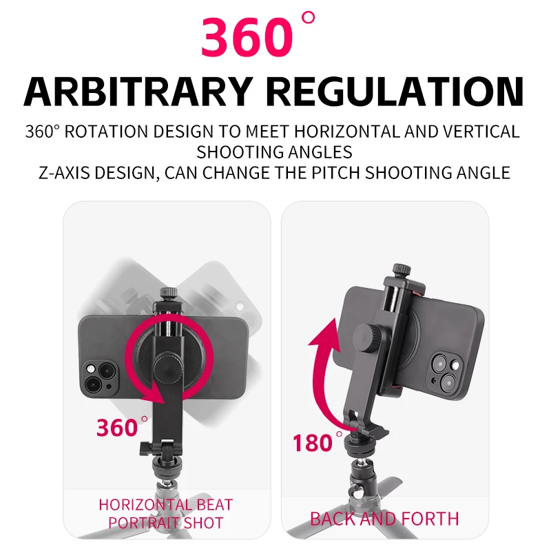 Obrotowy uchwyt na telefon o 360 stopni Pionowy poziomy uchwyt na telefon do fotografowania z zimną stopką do statywu do aparatu Iphone Monopod — zdjęcie produktu 3