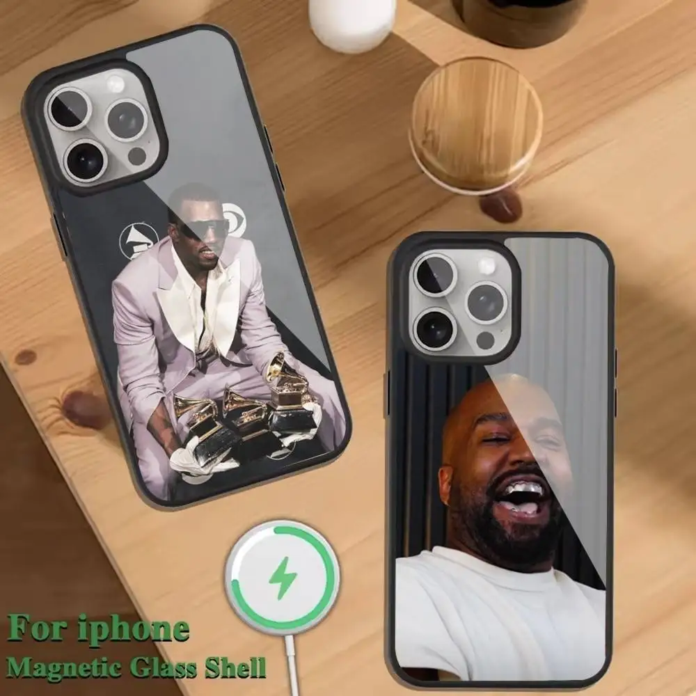 

Rapper Funny K-Kanye W-West Phone Case For Magnetic Wireless Charge Cover For iphone 16 15 14 13 12 11 Pro Max Plus Coque