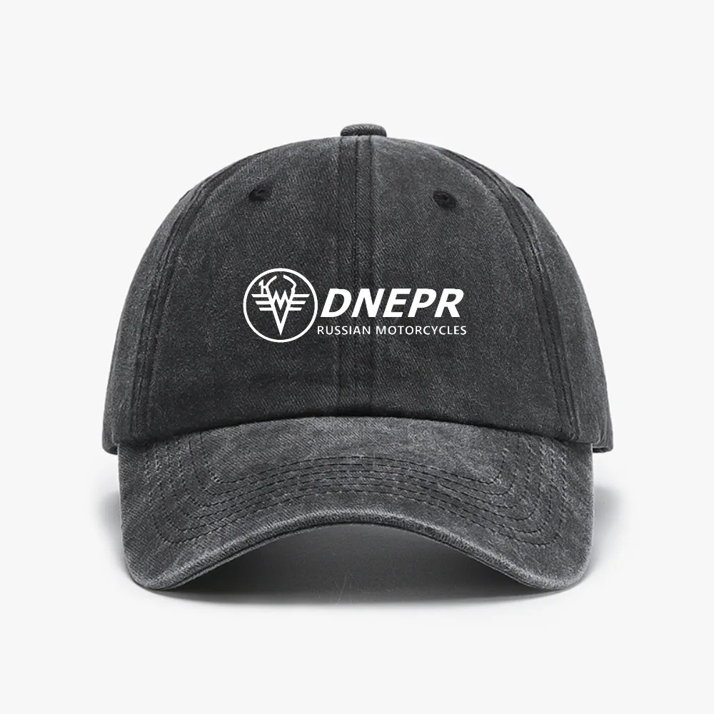 

Dnepr Russian Motorcycle Baseball Cap Vintage style Washed Soft top denim hat Unisex adjustable Snapback Hats Gorras bone