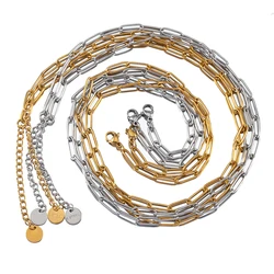 10pcs 5pcs 2pcs Stainless Steel 4x12mm Frame Link Chian Necklace Extended Chain Lobster Clasp Disc Tail Charm DIY Jewelry Making