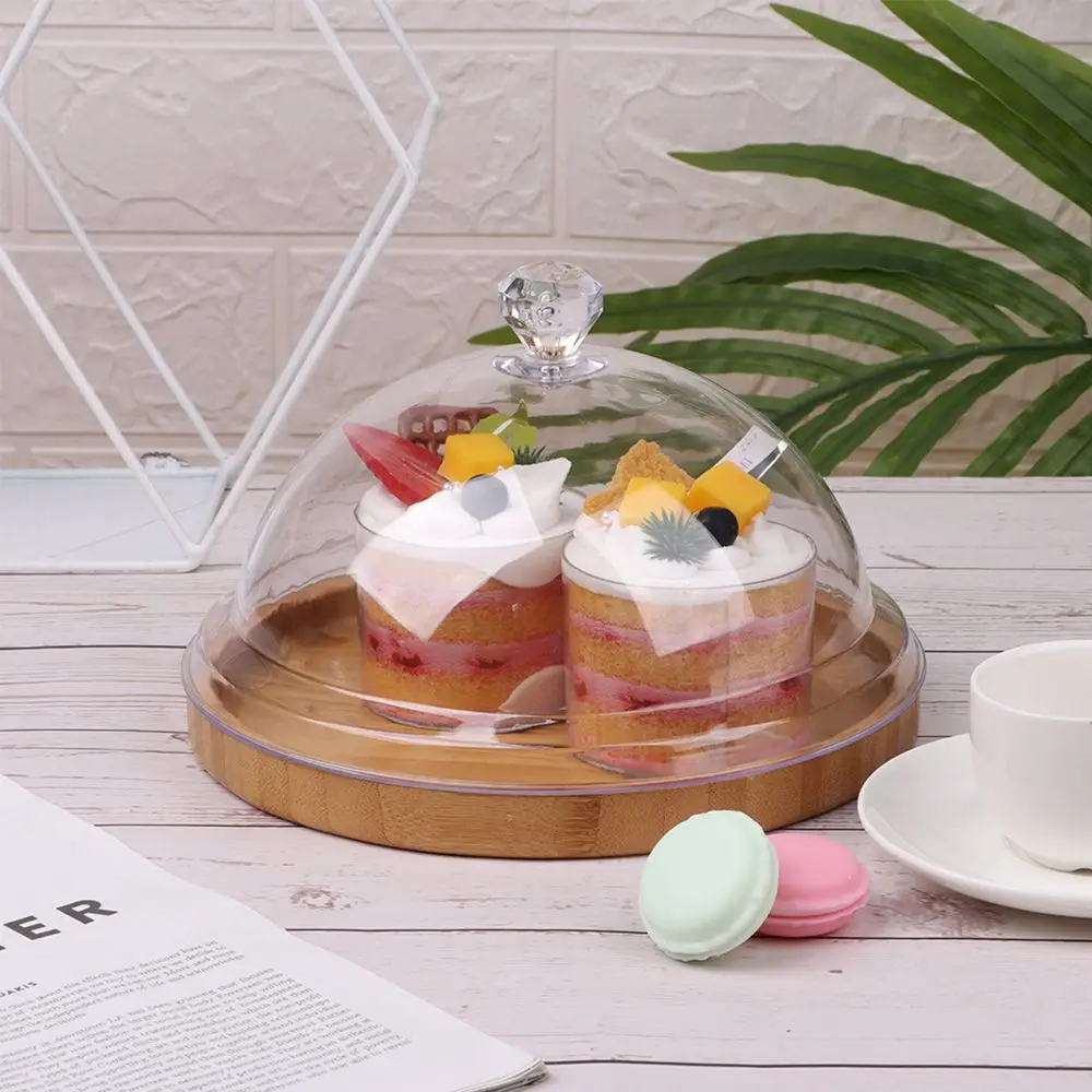 Cake Plate Bread Fruit Display Holder Creative Acrylic Tempered Plastic Food Cover Dust Cover Round Dish Cover Party Decoration