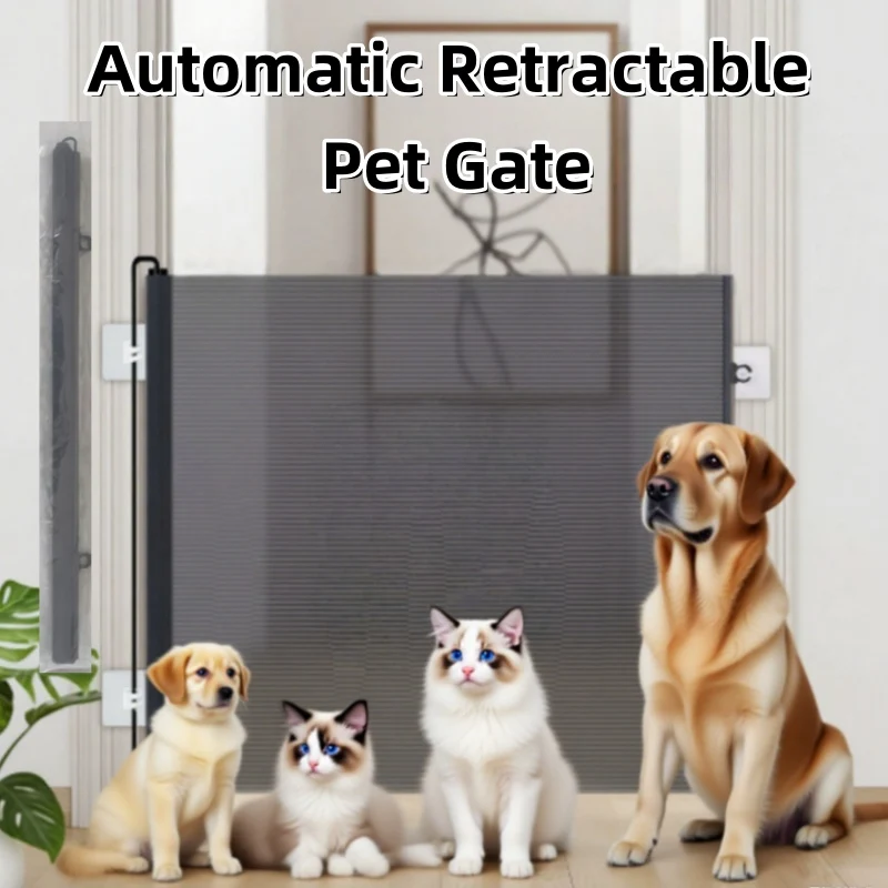 1Pc Retractable Pet Dog Barrier Fences Pet Isolated Network Stairs Gate New Folding Breathable Mesh Playpen for Dog Safety Fence