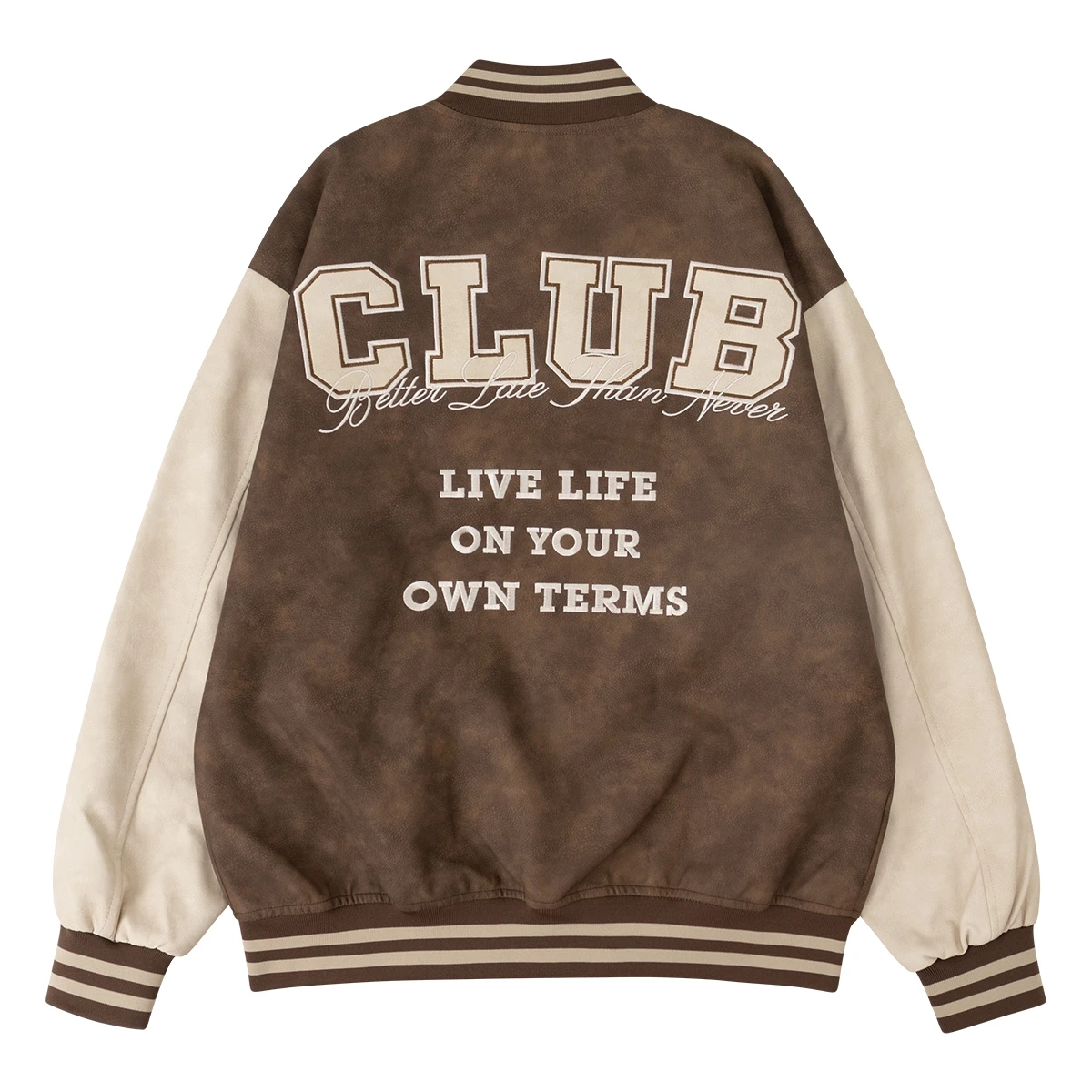 Men's Faux Leather JacketVintage Baseball Track Bomber Motorcycle Letter Embroidery College Varsity Demi-season Spring Outerwear