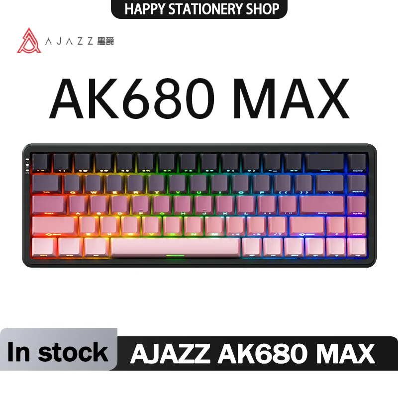 New Aiazz Ak680 Max Magnetic Switch Keyboard 8k Polling Rate Rt0.01 Top Structure Hot Swappable Rgb Custom Gaming Keyboard Gift