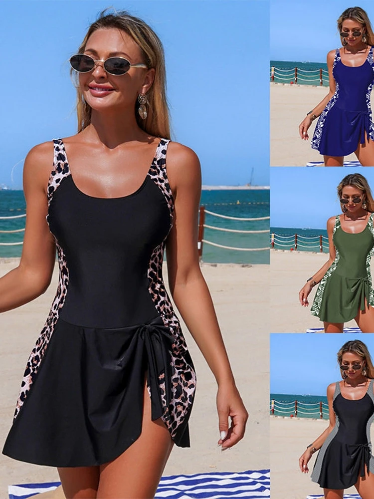 

Casual Surfing One-Piece Swimsuit Dress Style Bikini Polyester Material with Chest Pad No Steel Support Brand New Condition