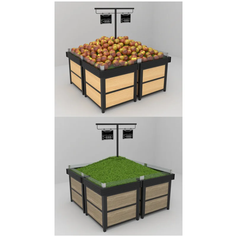 custom.Wood Fruit Promotion Stacking Display Rack Stacking Shelves Shelves Supermarket