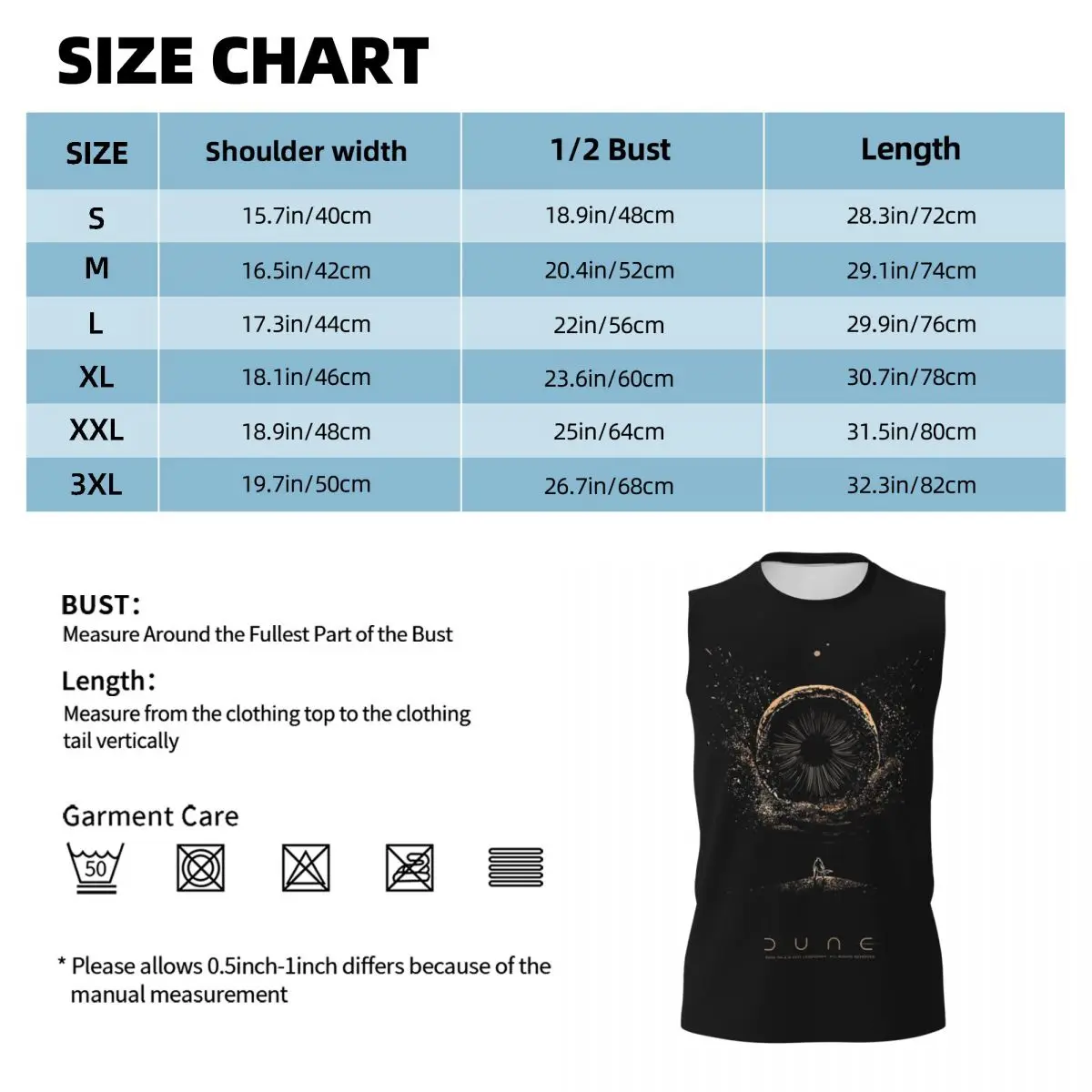 Shai-Hulud The Sandworm Men Printed Sleeveless T-shirt Casual Hip Hop Street Style Beach Holiday Tank Tops