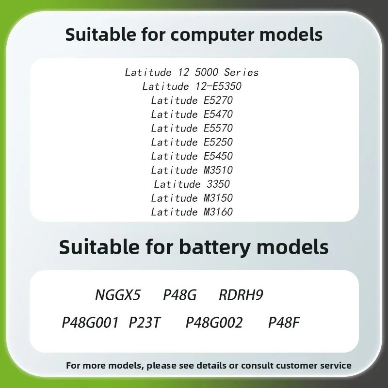 For Dell Latitude E5270 E5470 M3510 E5570 E5250 E5450 M3510 M3150 M3160 NGGX5 Laptop Battery High Quality Replacement Batteries