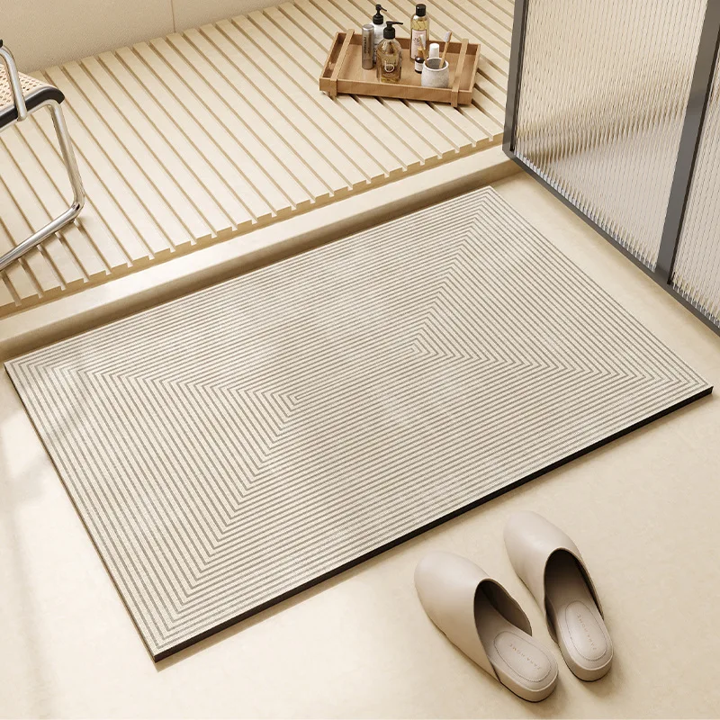 High Quality Simplistic Style Mat for Bathroom Doorway, Absorbent and Quick Dry, Wear-resistant, Non-slip Mat for Shower Room