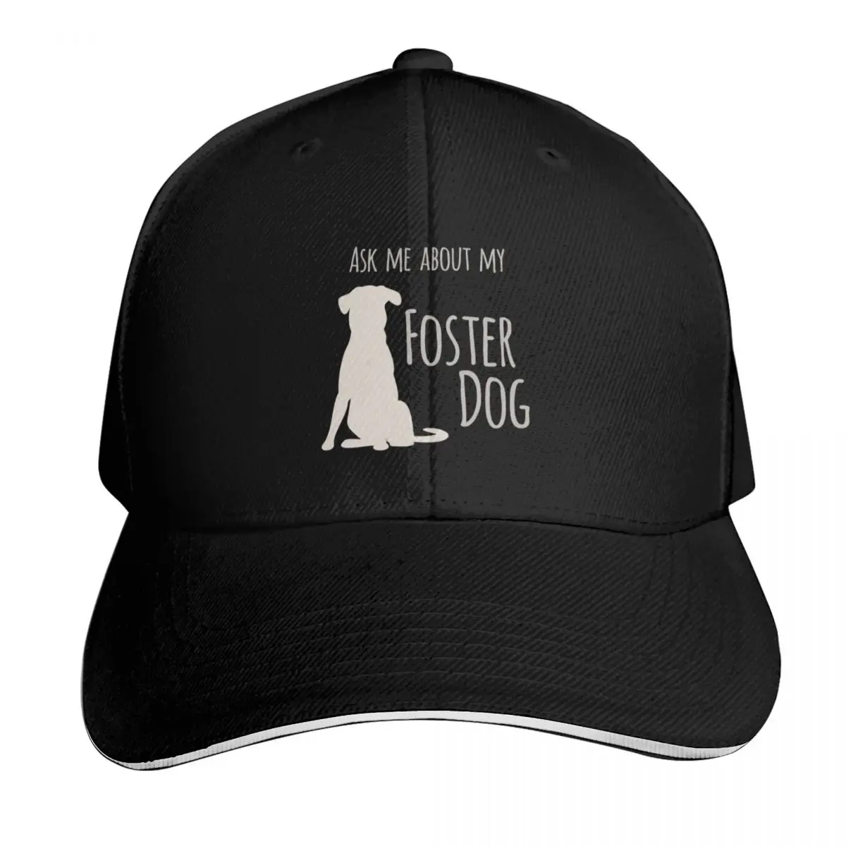 Ask Me About My Foster Dog Tan/Green Palette Baseball Cap Lightweight Packable Gift for Him Her Casual Daily Wear